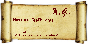 Matusz György névjegykártya
