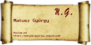Matusz György névjegykártya