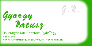 gyorgy matusz business card